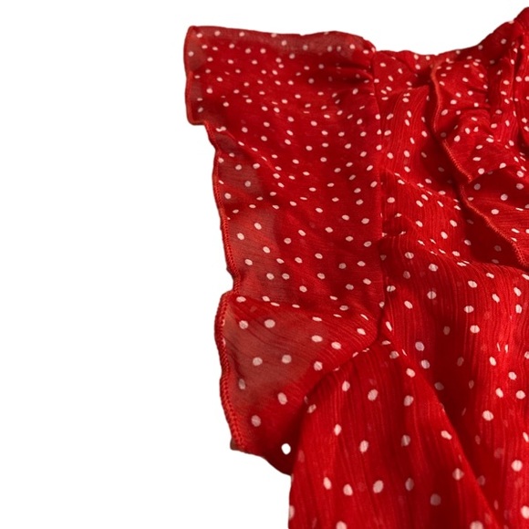 MAURICES Red Ruffle Button Blouse - Picture 4 of 7